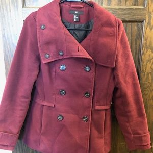 H&M Women's Double-Breasted Winter Peacoat